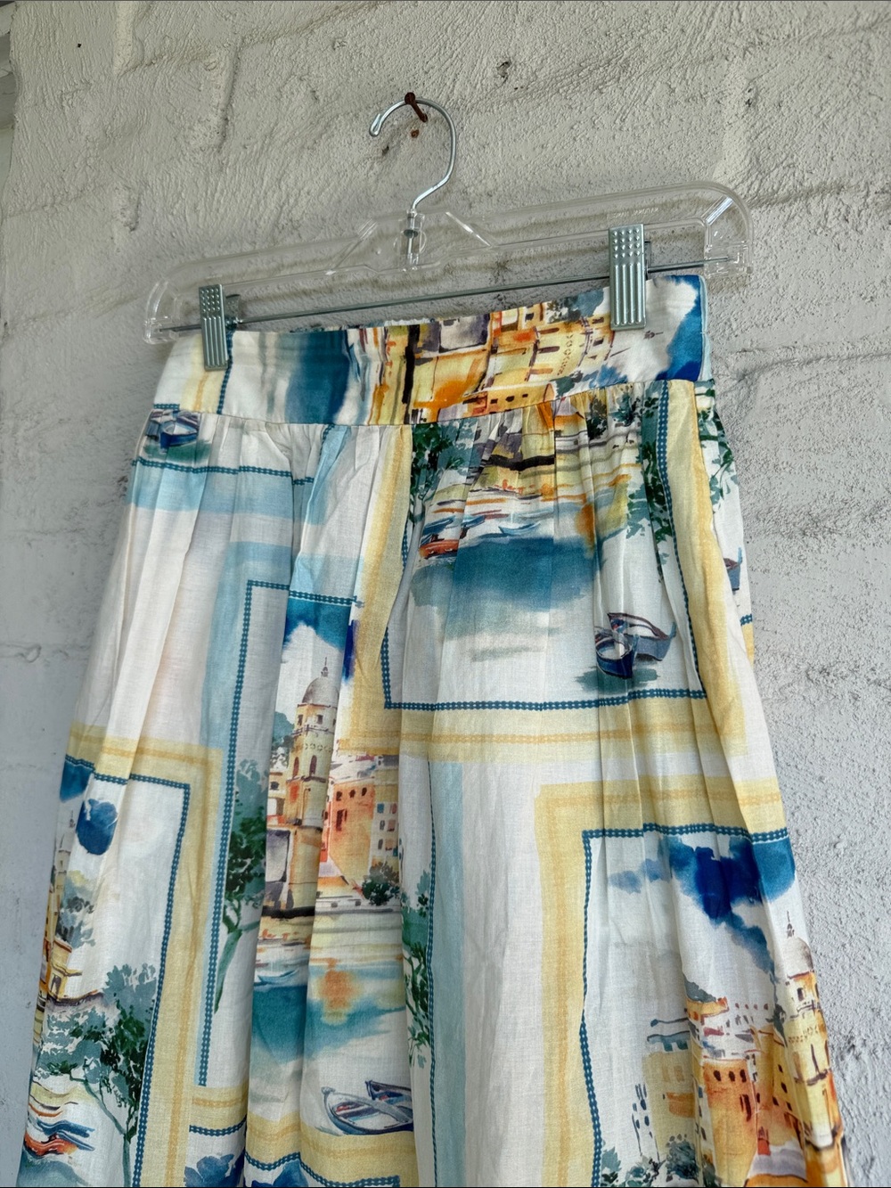 Elie Tahari Cotton Voile Mediterranean Print Maxi Skirt Size XS - Picture 5 of 12
